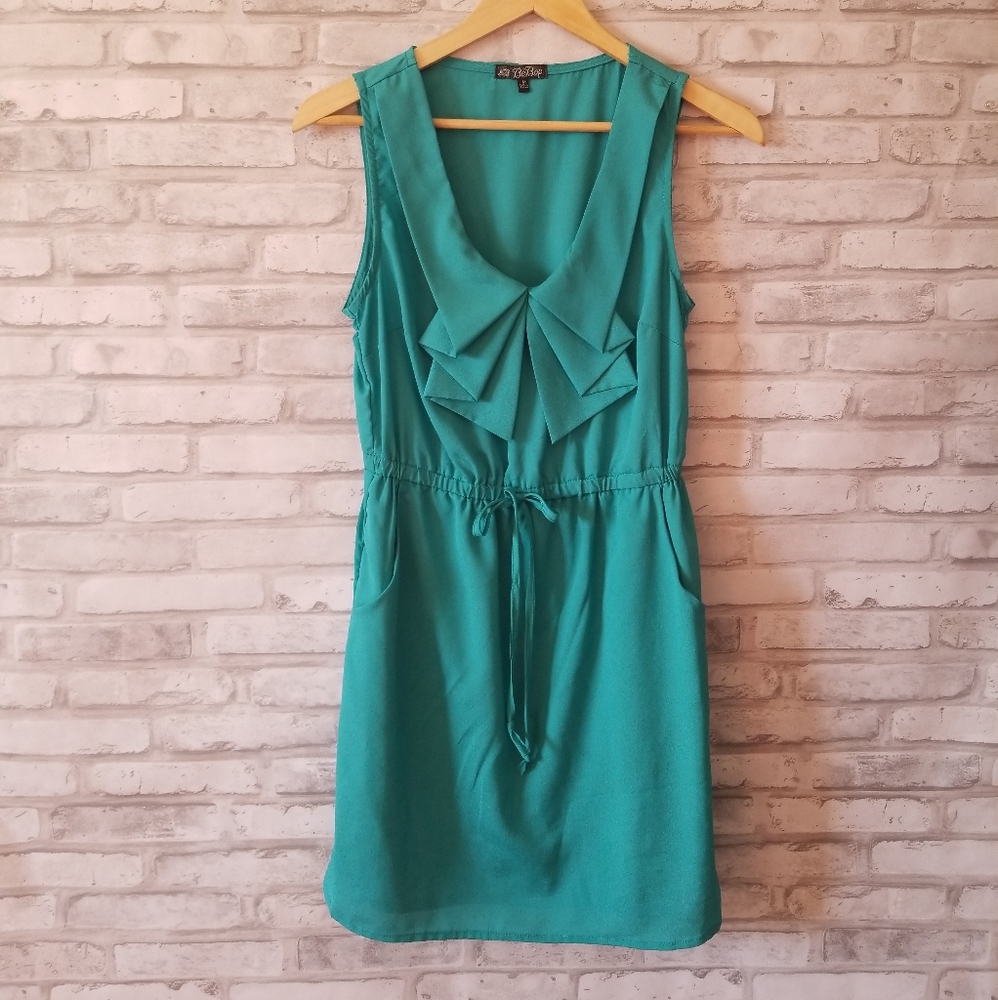 Teal draped collar sleeveless dress Be Bop M.   B1